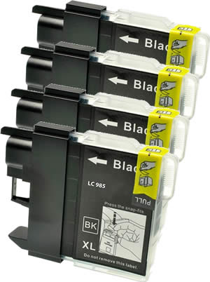 KIT 4 CARTUCCE COMPATIBILE NERO BROTHER SERIE LC-985BK