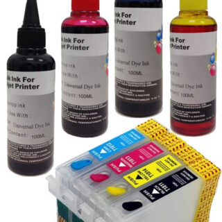 KIT 4 Cartucce Vuote Ricaricabili compatibili Epson T1811-1812-1812-1814 XL + 4 Inchiostri Compatibili