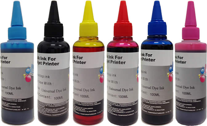 KIT 6 INCHIOSTRI COMPATIBILE PER EPSON UNIVERSALE 600ML