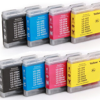 KIT 8 CARTUCCE COMPATIBILI BROTHER SERIE LC-1000 NERO E COLORE