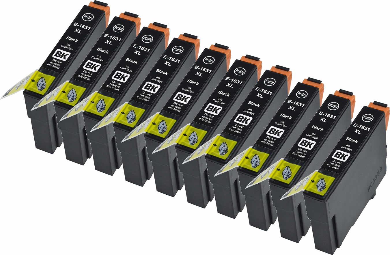 Kit 10 Cartucce compatibili Epson serie 1631 nere con Chip Aggiornato 2022
