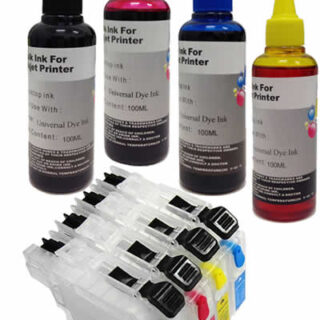 Kit 4 Cartucce Vuote Compatibile Brother Serie LC-123 + 4 Inchiostri 