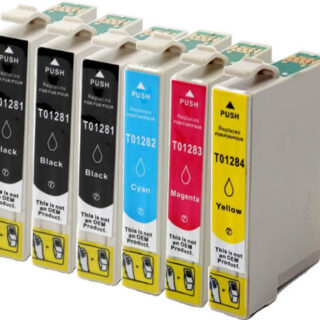 Kit 6 Cartucce compatibili Epson serie 1281 1282 1283 1284 con Chip Aggiornato 2019
