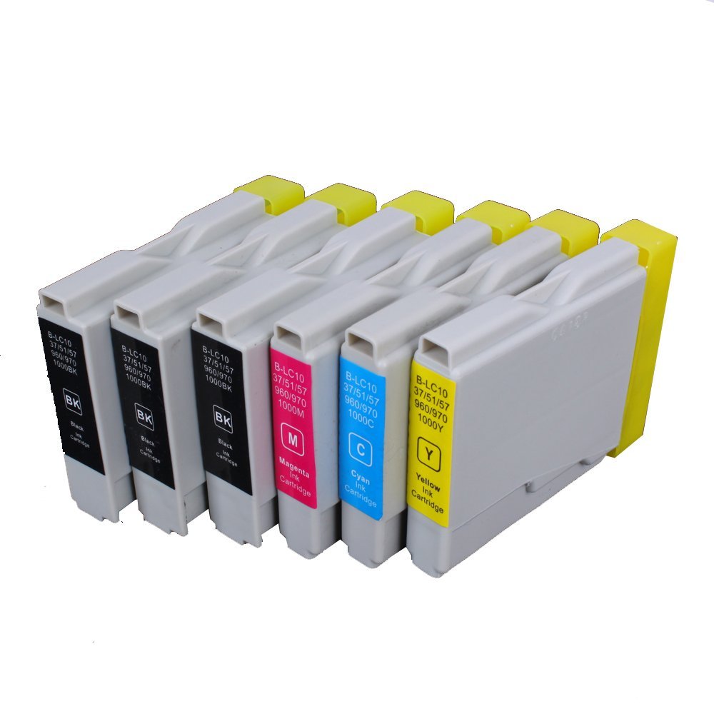 KIT 6 CARTUCCE COMPATIBILI BROTHER SERIE LC-1000